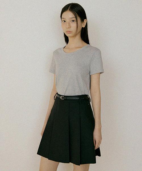 Lingseoul Pleated Short Skirt-Black