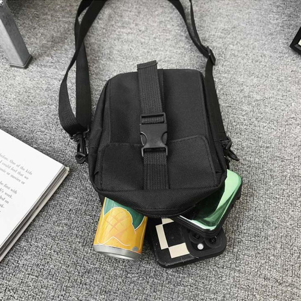 Multi-Layer Canvas Shoulder Bag Large Capacity Retro Square Bag Simple Men Messenger Bag  Outdoor