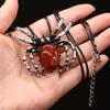 Natural Shell Alloy Necklace Spider-Shaped Brooch Pendant Charms For Elegant Women Love Romantic Gift