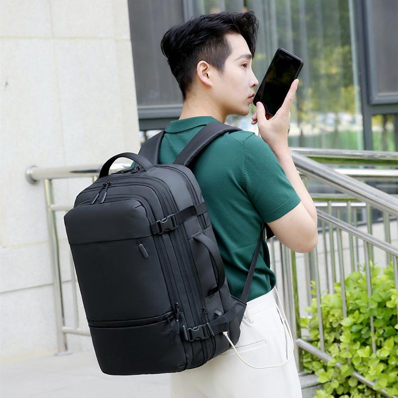 Men's Business Expansion 17 Computer Bag Travel Luggage Multi-functional Large Capacity Backpack