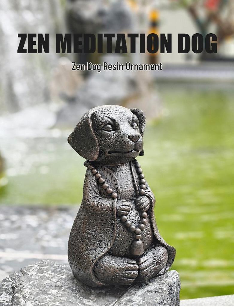 Zen-Welpe Harz-Ornament: Entzückende buddhistische Meditationsgarten-Dekoration