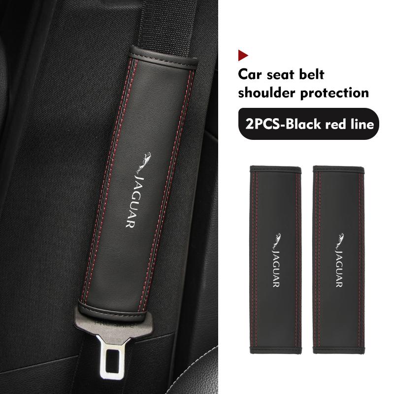 Leather Car Seat Belt Shoulder Protector Seat Belt Cover For Jaguar XK S-Type F-Type X-Type F-Pace I-Pace E-Pace XFR XKR P4