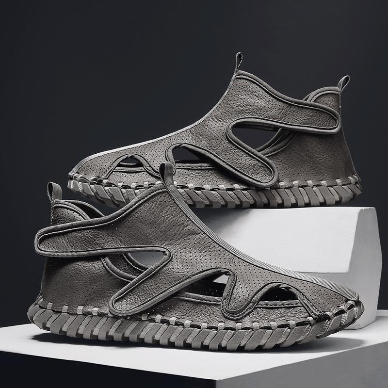 

Fashion CYYTL Fashion Mens Sandals Casual Summer Outdoor Beach Male Fisherman Shoe Leather Platform Walking Luxury Sport Hiking Slippers 44