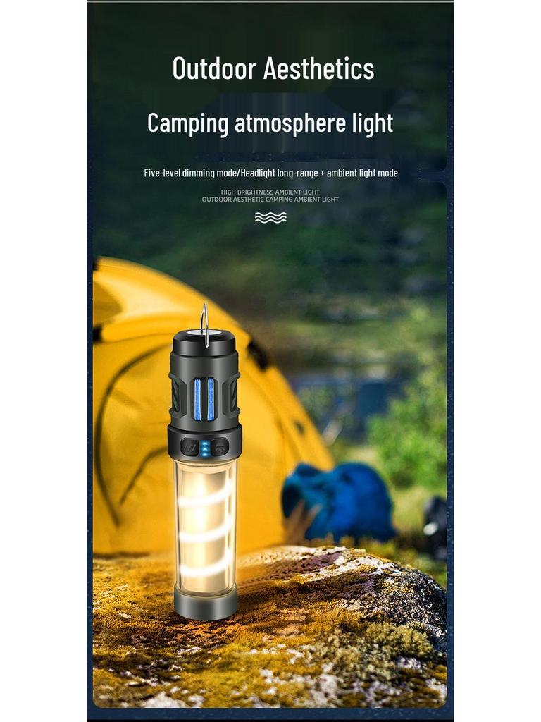 Portable Outdoor Camping Light with Tripod, Flashlight, Mosquito Repellent, and Tent Atmosphere Lighting