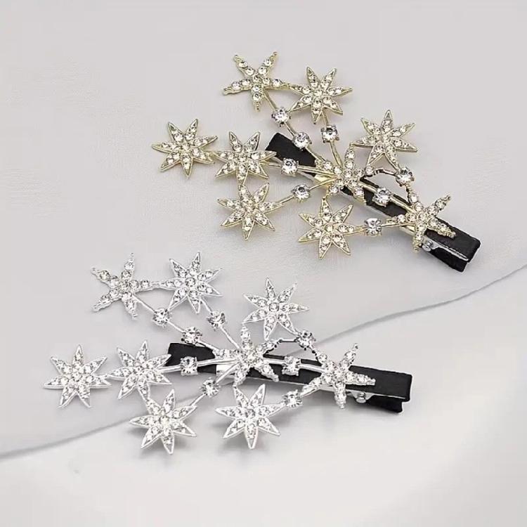 Star Duckbill Hair Clip with Rhinestones Designs Suitable for Trendy Women Everyday and Festive Use Casual Wear