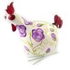 Les Trésors De Lily [M7782] - Figurine céramique 'Coq Cororico' blanc violet (20 cm)