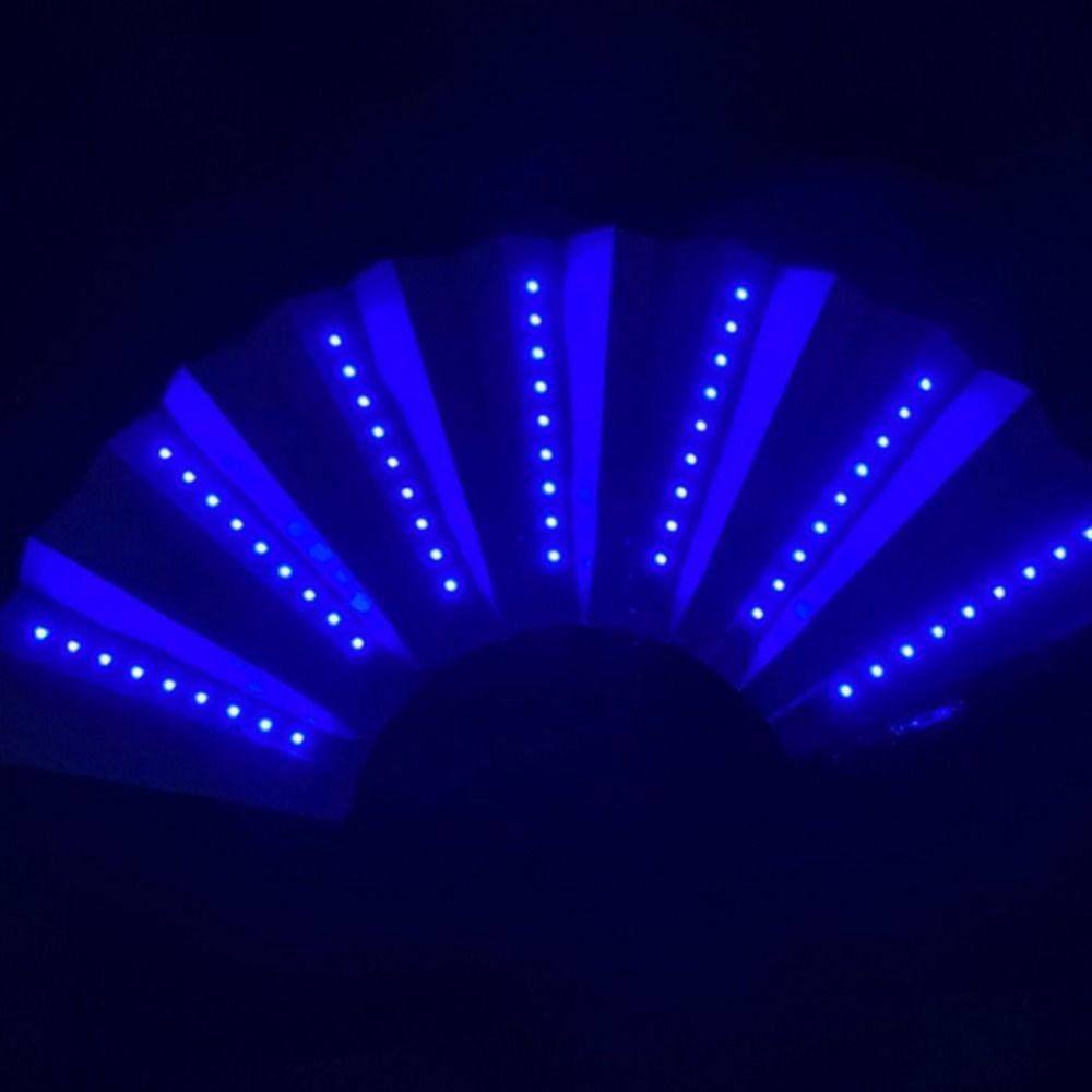 New LED Illumination Led Light Fan PVC Foldable Light Up Fan Lightweight 64cm Led Glow Fan for Line Dancing
