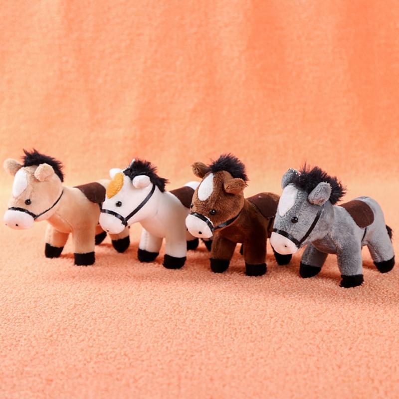 Long-Haired Pony Pendant Soft Brown Horse Plush Horse Doll Stuffed Animal Keychain Girls Bag Pendant Keyring Gifts
