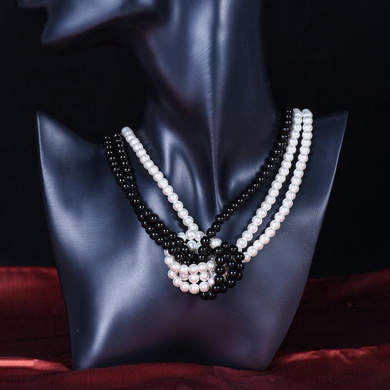Exaggerated Cyber Multilayer Bead Punk Collar Clavicle Chain Geometric Bead Necklace Female Beads