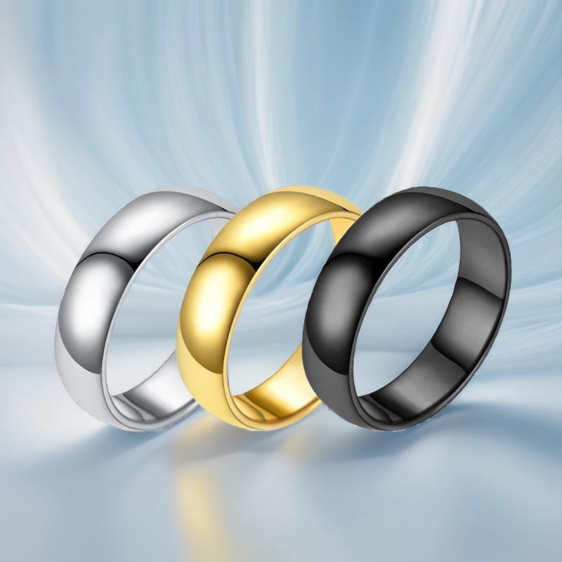 6mm Inner and Outer Sphere Light Plate Versatile Plain Circle Couple Ring