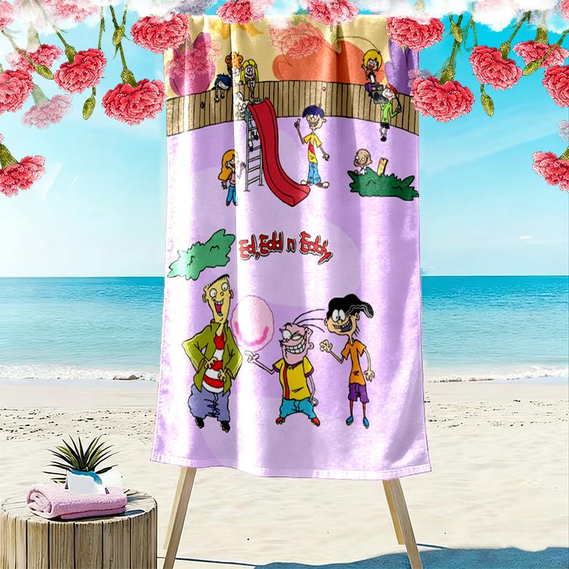 Asciugamano da Spiaggia Stampa Ed, Edd n Eddy, Asciugamano Grande Morbido Asciugatura Rapida per Spiaggia Campeggio Nuoto