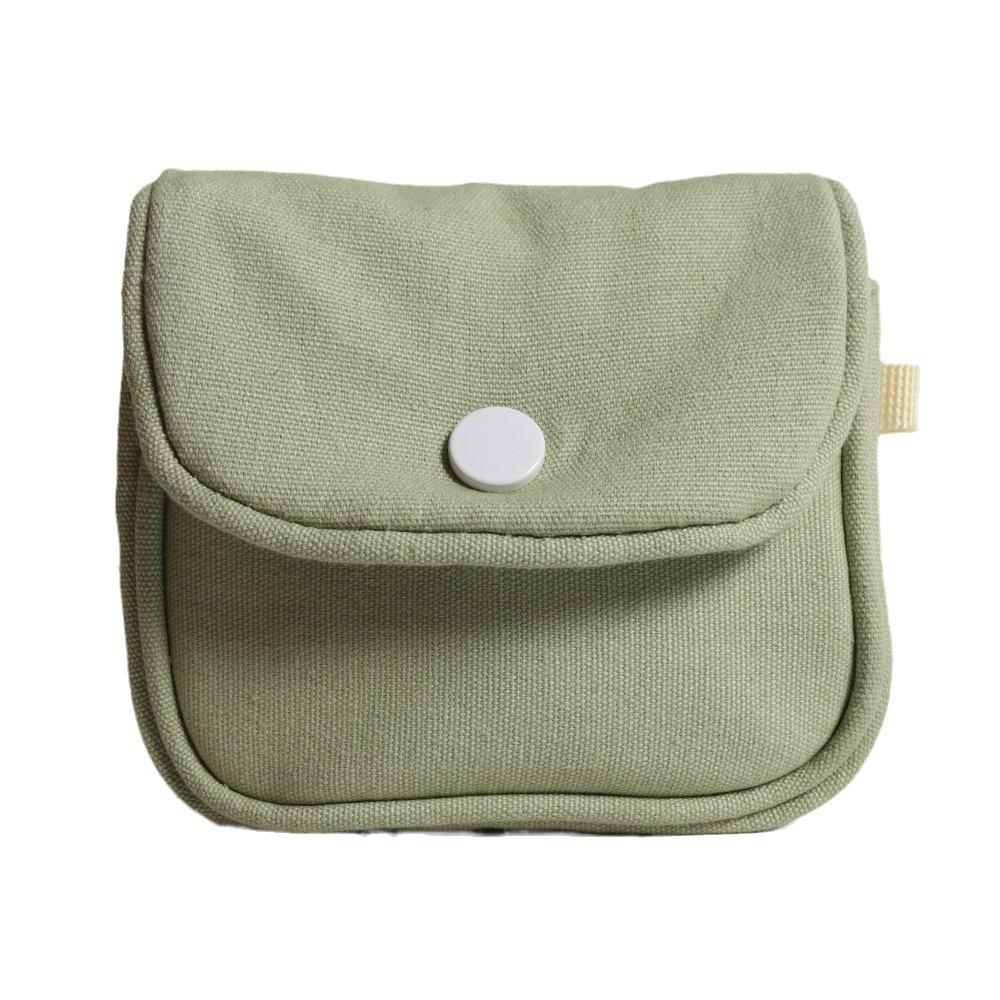 

Solid Color Mini Portable Coin Purse Card Organizer Portable Card Holder Makeup Bag Style A