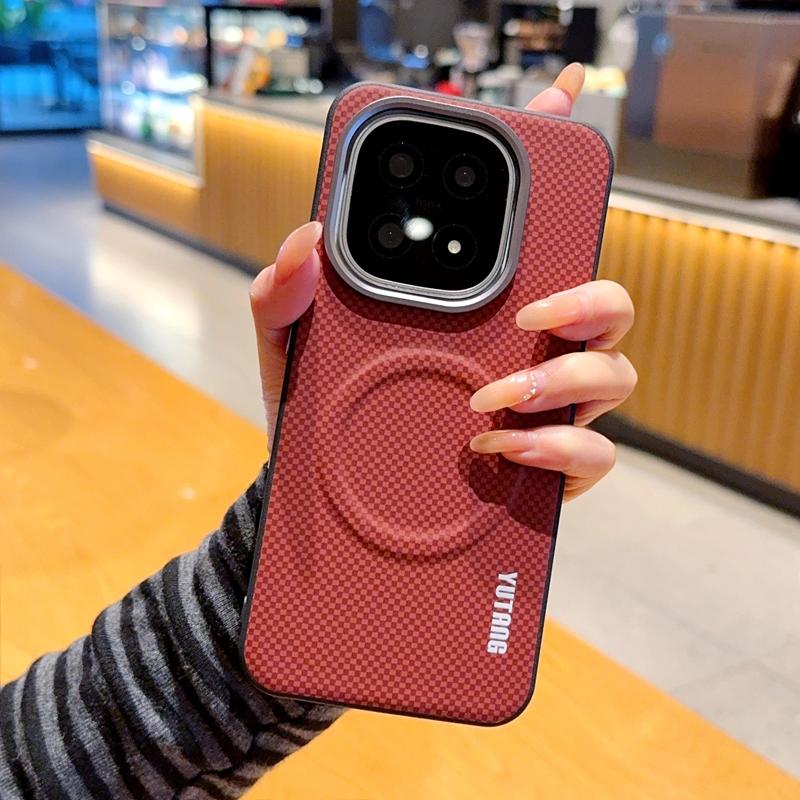

For Vivo iQOO 15 Case Magnetic Carbon Fiber Texture PU Leather Skin Protective Back Metal Lens Button Tpu Soft Case Cover vivo iQOO 15