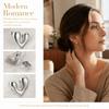 Geometric Texture Irregular Heart Earrings Gold Color Huggie Hoop Earrings  For Women