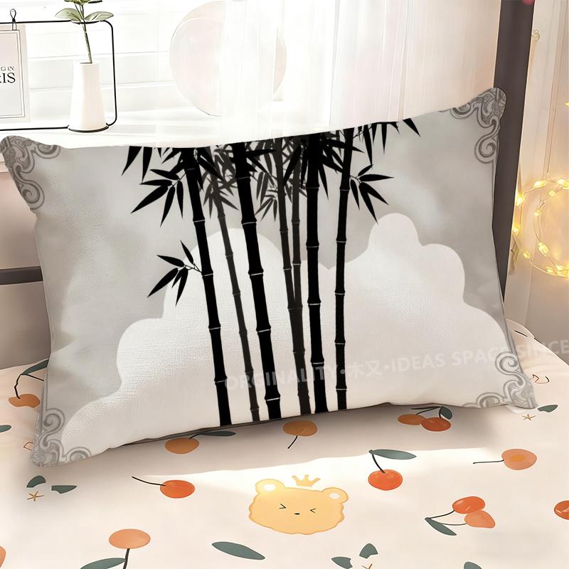 Bamboo Pattern Decorative Pillowcase Suitable For Sofa Bedroom Car Pillow Cover Cushion Rectangular Back Cushion