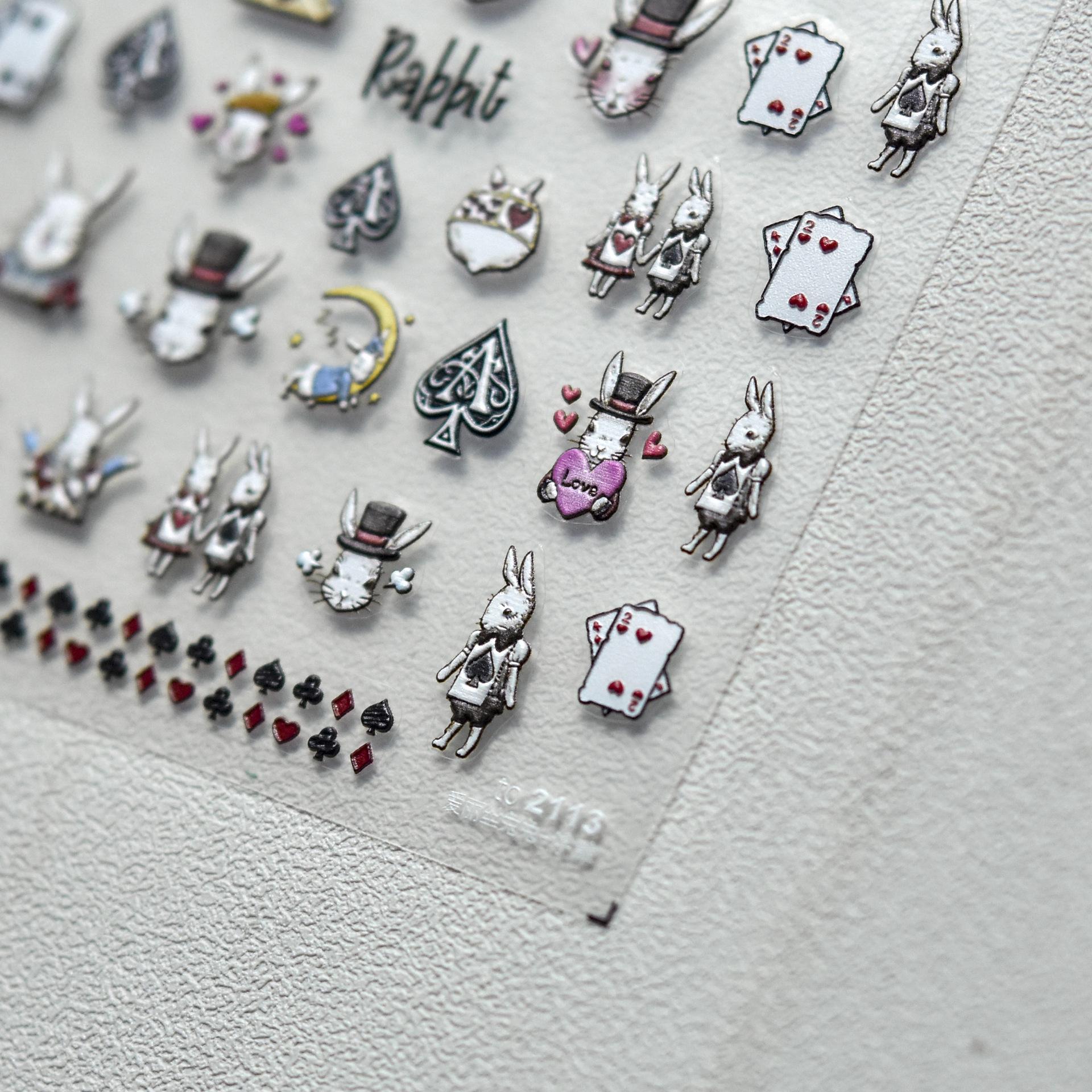 Темный кролик рельефная наклейка для ногтей украшение для ногтей своими руками креативное — фото 5