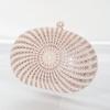 Woman Elegant Grey Gold Diamond Evening Bag Hollow Out Crystal Party Handbag Wedding Bridal Banquet Dinner Clutch Purse