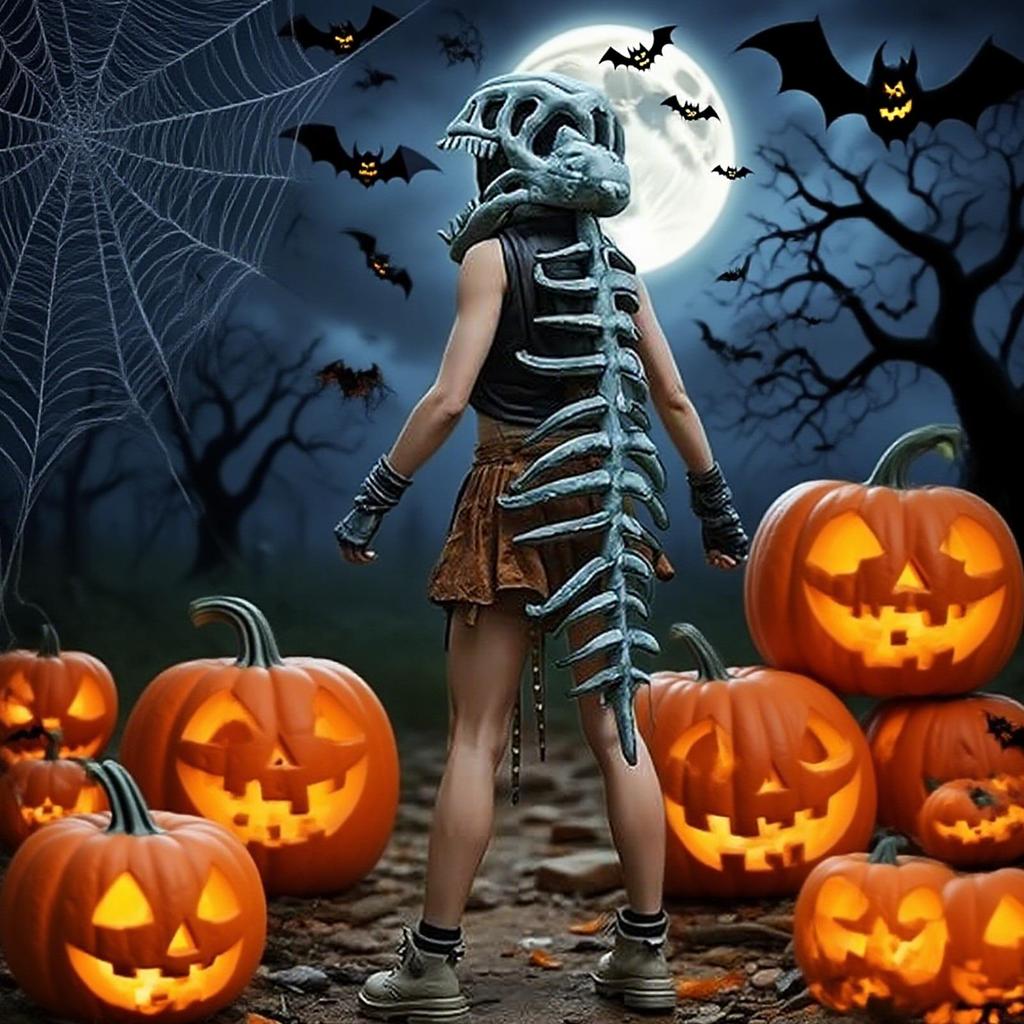 Dinosaur Skeleton Head Cover Women Dinosaur Bone Headpiece Cosplay Headgear Accessories Decoration Photography Props For Kids