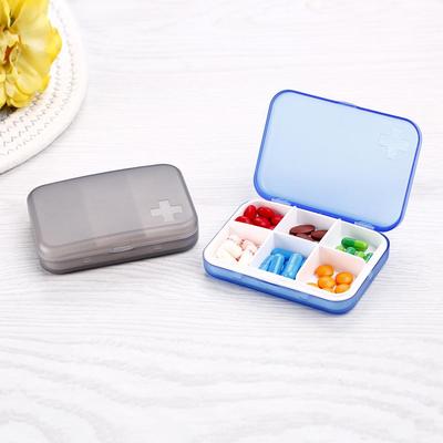 Boîte à médicaments portable à la mode - Mini organisateur de pilules extérieur à 4 ou 6 compartiments