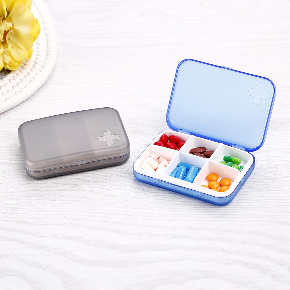 Fashionable Portable Medicine Box - 4 or 6 Grid Mini Outdoor Pill Organizer