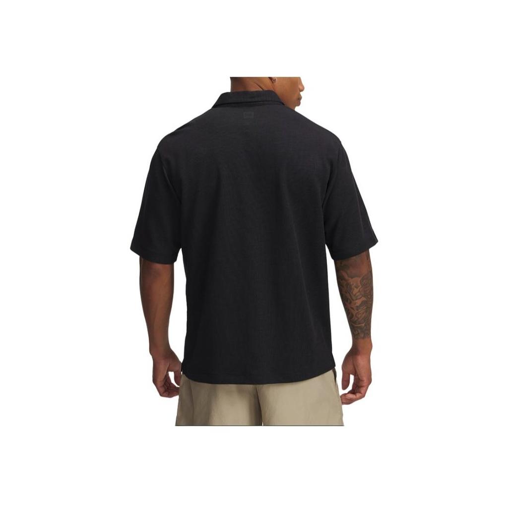 Under Armour Meridian Soft Series Solid Color Breathable Versatile Short Sleeve Polo Shirt Men Polo Shirts Black 6005521-001