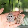 Fashionable Auto Interior Charms Halloween Ghost Bling Car Hanging Accessories, Faux Crystal Rear Personalized Accessories View Mirror Charm, Pendant