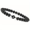 Initial Bracelet for Men and Woman Black Onyx 6mm Beads Bracelet with Letter Relationship Jewelry for Couples Alphabet bracelet