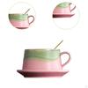 Ceramic Coffee Mug Cup Drinkware Home Decoration with Spoon Pottery Gifts