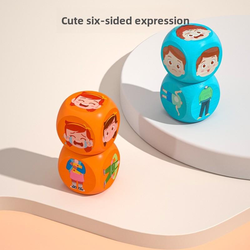 Cross Wooden Dressing Face Changing Game Building Blocks Children Puzzle Toys
