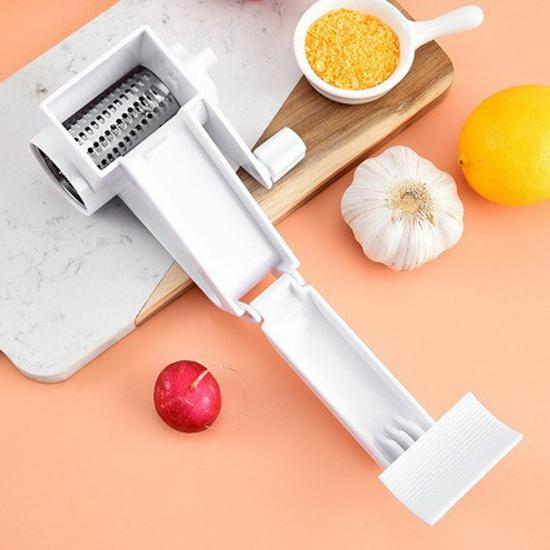 Stainless Steel Hand-Crank Cheese & Chocolate Grater with Zester for Melon & Fruit