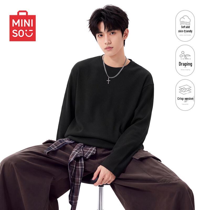MINISO Men's Waffle Long-Sleeve T-Shirt