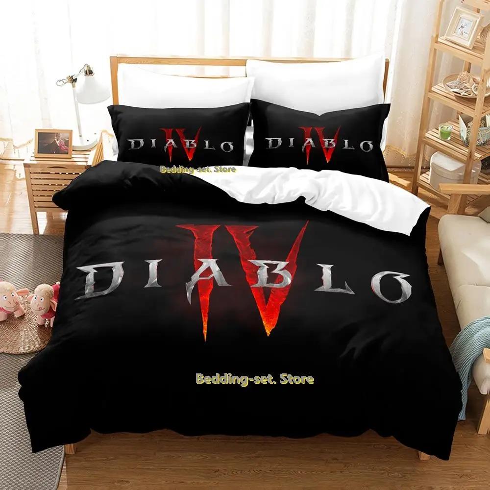 Nytt Diablo IV Sängklädesset Enkelt Twin Full Queen King Size Sängset Vuxen Barn Sovrum Påslakanset Anime parure de lit Säng