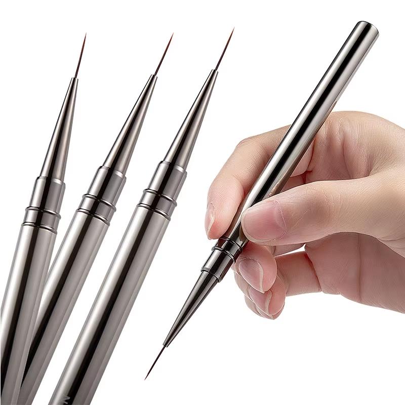 3PCS Nail Art Liner Brushes Hand Painted Brush Acrylic UV Gel Colours Paints Builder Drawing Pen DIY Manicure Design Accessories