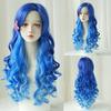 PARK YUN Long Curly Wave Ash Wig For Women Daily Use Cosplay High Density Synthetic Layered Wigs Natural Looking With Bangs