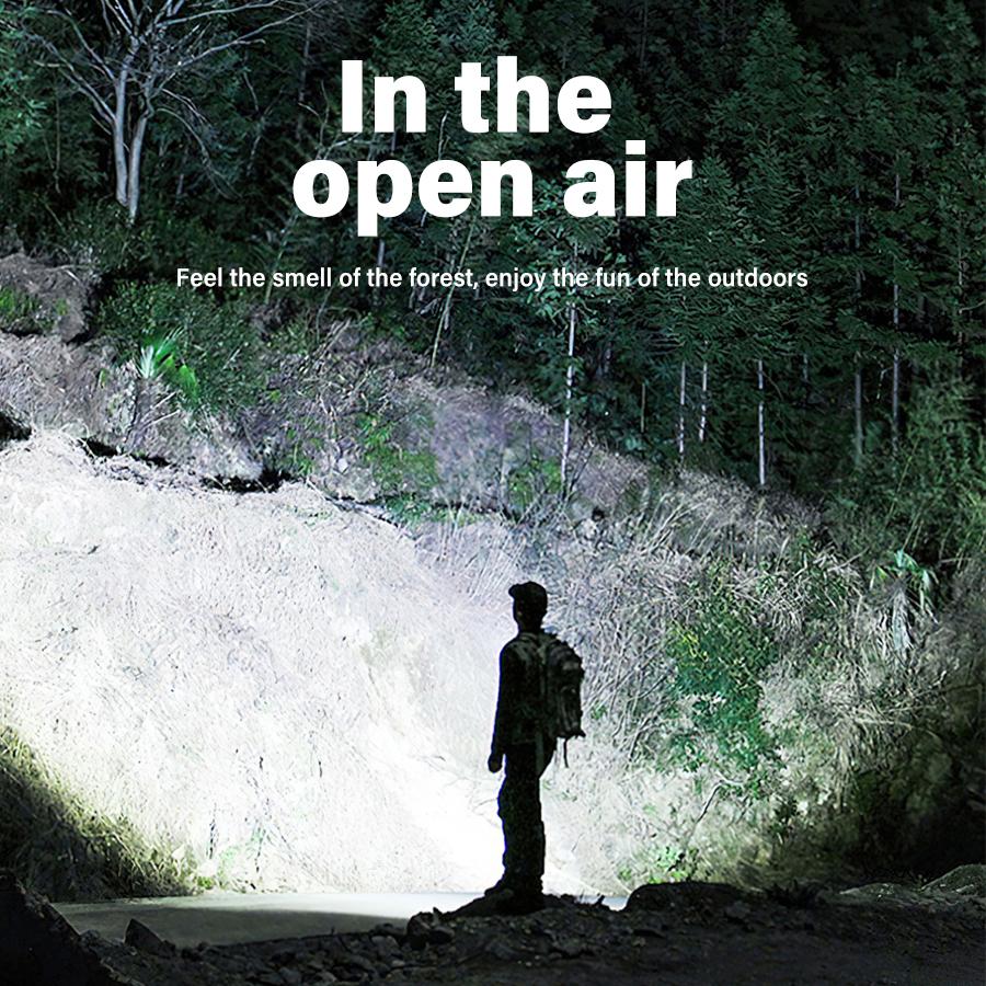 2000LM Powerful Portable Mini LED Flashlight 3LED Ultra Strong Light 18350 Battery USB C Rechargeable With Magnet Torch