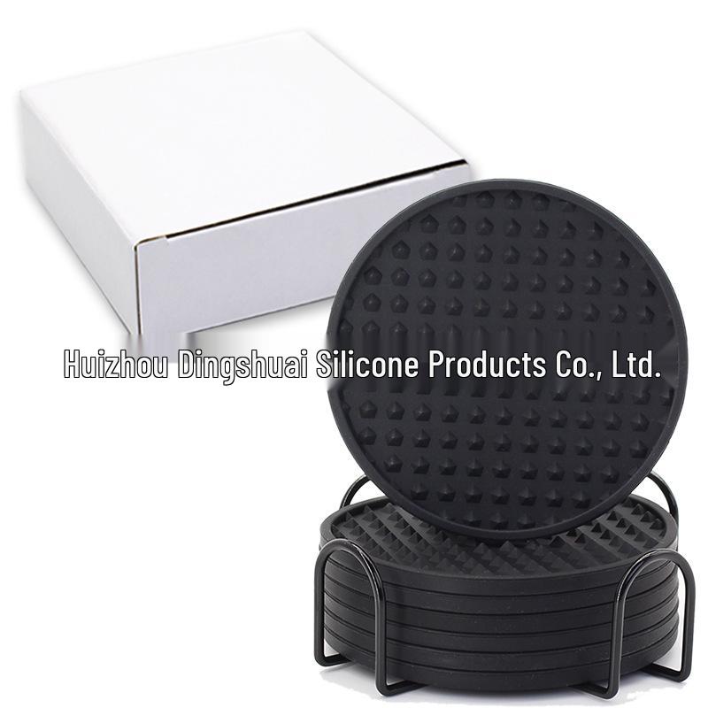 Silicone Round Drink Coaster - Heat-Resistant, Non-Slip Pad for Cups
