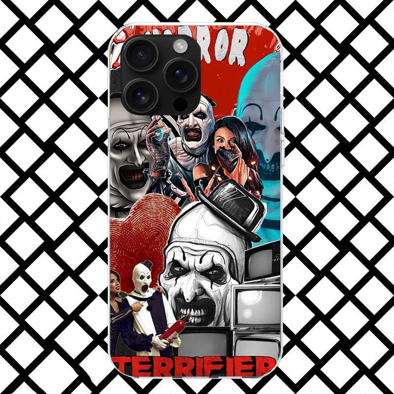 Horror Movie Terrifier Phone Case for iPhone 17 Air 16 16E 15 14 Plus 13 Mini 12 11 Pro Max 7 8 + SE 2020 Soft Cover Fundas 17 A