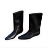Designer 2025 New Women High Boots Flats Square Toe Leather Shoes Elegant Winter Mid Calf Boots Brand Party Woman Knight's Botas