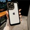 For iPhone 16 Pro Max Luxury Plating Color Soft Frame Transparent Phone Case For iPhone 12 13 14 15 Plus Lens Protective Cover