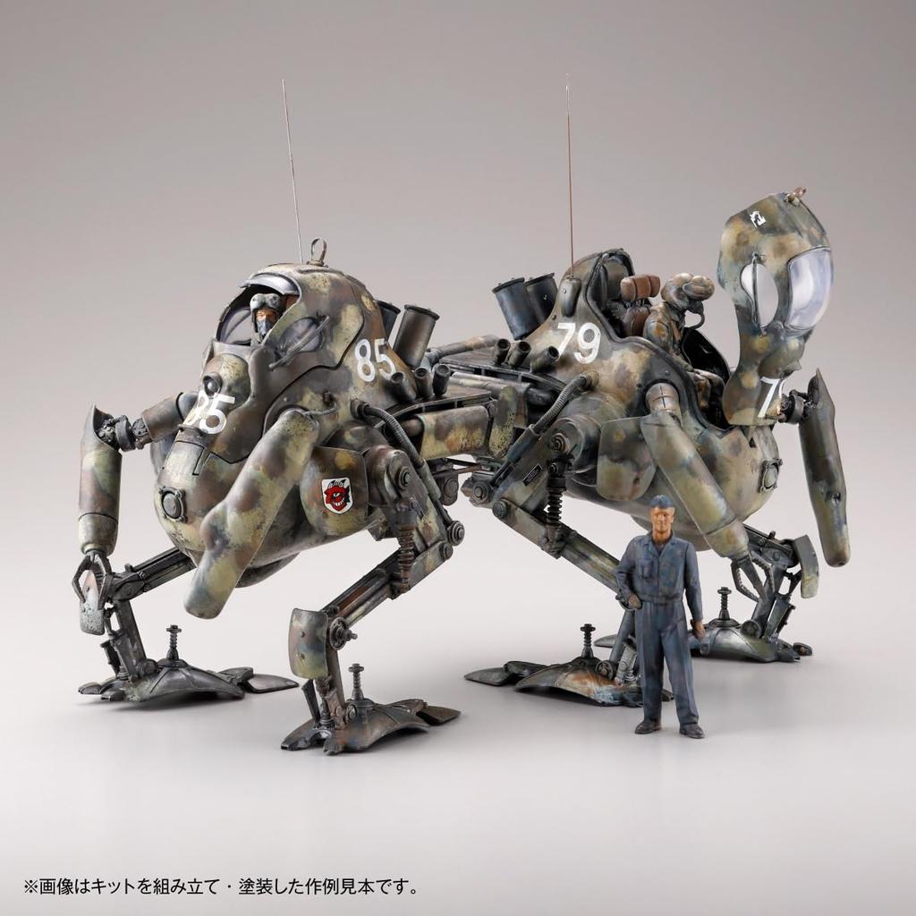 Kaiyodo ARTPLA Maschinen Krieger Kangool (Set of 2) & Maintenance Crew, 1/35 Scale Unpainted Plastic Model Kit AP045
