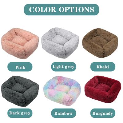 Furry Plush Pet Bed Quilted Blanket Sleeping Bag Cuddle Cushion Bed Comfy Pet Nest for Small Medium