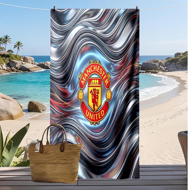 Manchester United Printed Beach Towel Quick Dry Soft TowelPortable Large Rectangular Beach Blanket for Travel Swimming Pool