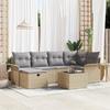 7-piece Garden Sofa Set with Beige Cushions Poly Rattan vidaXL, 2-seater Garden Sofa with Storage 3360221