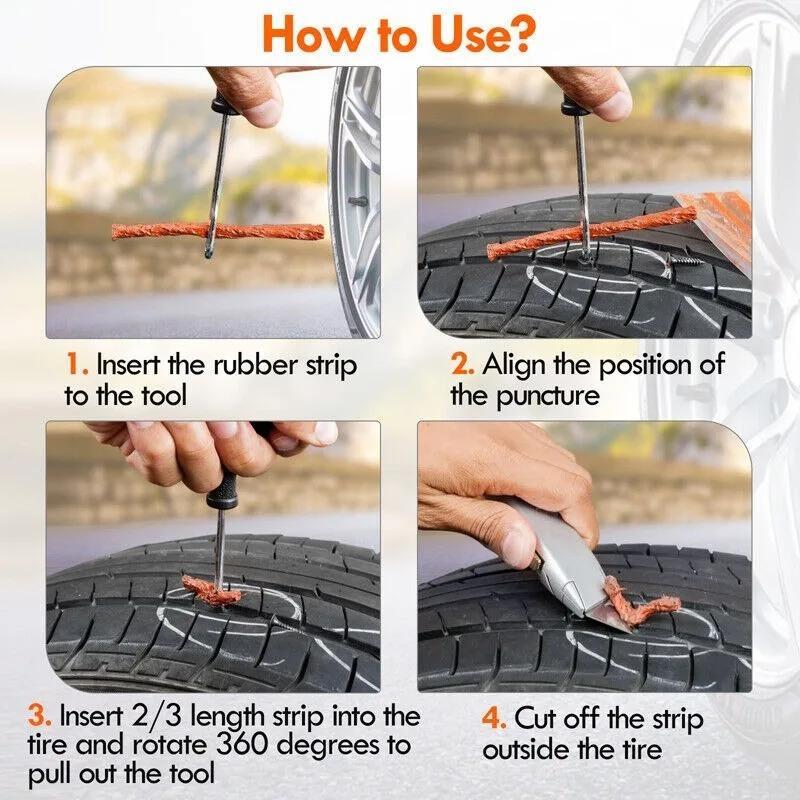 10/50 Stück Reifenreparaturstreifen Tubeless Gummi-Stirnband Dichtungen für Auto Motorrad Reifenflickzeug Dochte Würmer Werkzeuge Zubehör