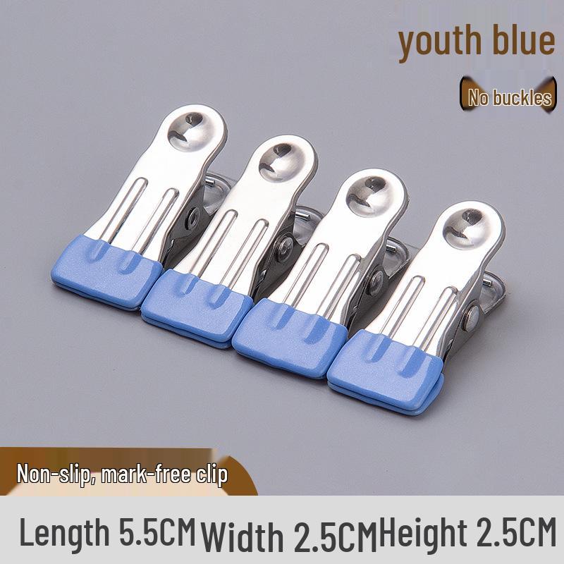 Rustproof Stainless Steel Non-Marking Sock Clips for Dorm & Household Drying.