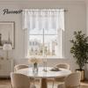 French Rose Lace Curtain Window Valance Curtain, White Sheer Short with Tassels And Rod Pocket, Vintage Light Filtering for Living Room Bedroom Breeze