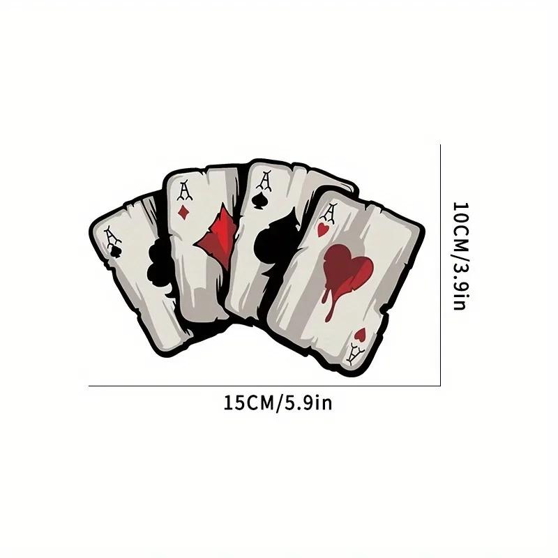 Poker Spades A Pattern Motorcycle Decals, Motocross Fuel Tank Cafe Racer Body Car Windows Funny Decoration Playing Card Stickers