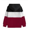 Korean Style Men S Color Block Loose Jacquard Hooded Sweatshirt