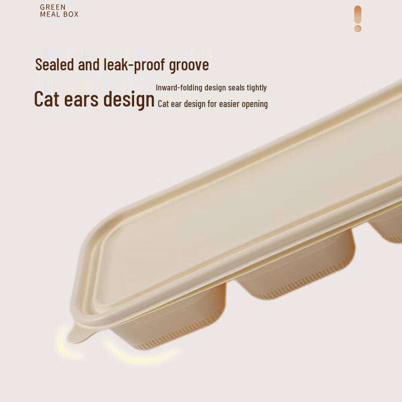 Xinyi 3-Compartment Biodegradable Corn Starch Takeaway Meal Boxes