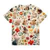 Children's Short Sleeve Pocket Tops Casual  Print T Shirt Round Neck Pullover Blouse
